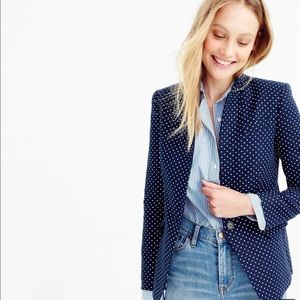 Jcrew Navy and White Polkadot Blazer